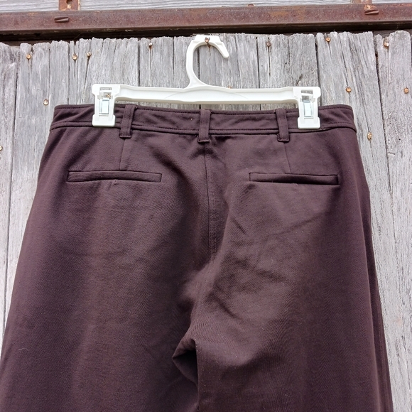 Eileen Fisher Pants Women's Sz S Mid Rise Brown Wide Leg Dress Trouser Stretch - Picture 2 of 5